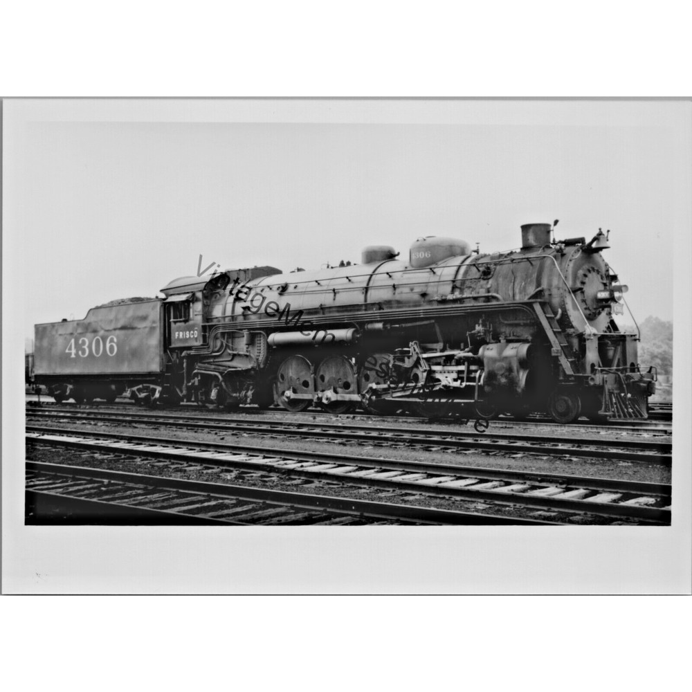 Vtg Frisco St. Louis - San Francisco Railway 4306 Steam Locomotive Photo T2-87